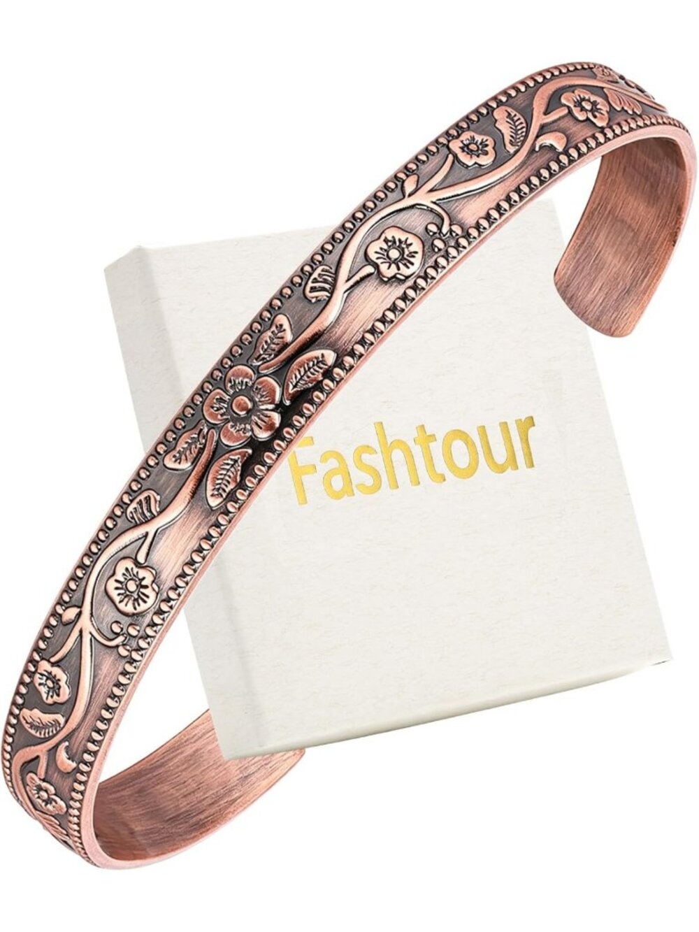 Handmade Solid Copper Bracelet for Men & Women - Raw Hammered Tibetan Cuff